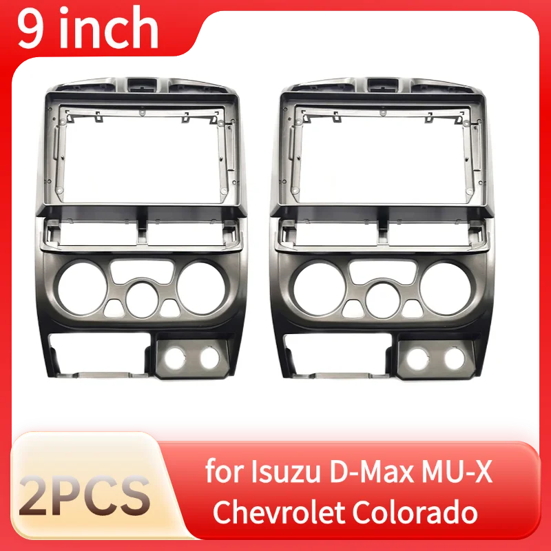 

2PCS 2 DIN Dash Fitting Panel Frame Kit Car Audio 9 INCH Fascia Adapter For Isuzu D-Max MU-X Chevrolet Colorado