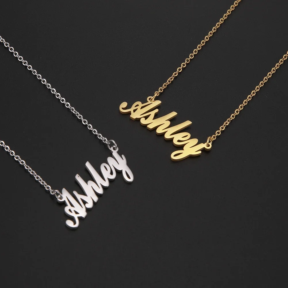 Skyrim Edelstahl Personalisierte Namenskette für Frauen, Individueller Namensschild-Anhänger, Halsketten, Herz-Schmuck Geschenk – Detail 9