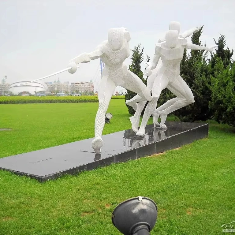 Artigianato in metallo con decorazione quadrata per scultura sportiva in acciaio inossidabile caldo