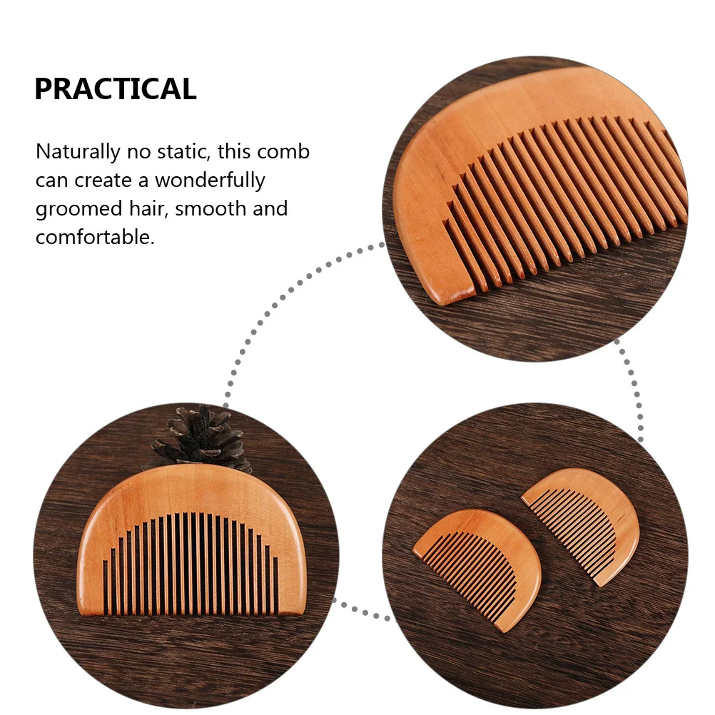 8 قطعة أمشاط خشبية مضادة للكهرباء الساكنة المحمولة تصفيف الشعر مدلك فروة الرأس دائم المنزل السفر استخدام مشط فروة الرأس ، أمشاط تدليك #3