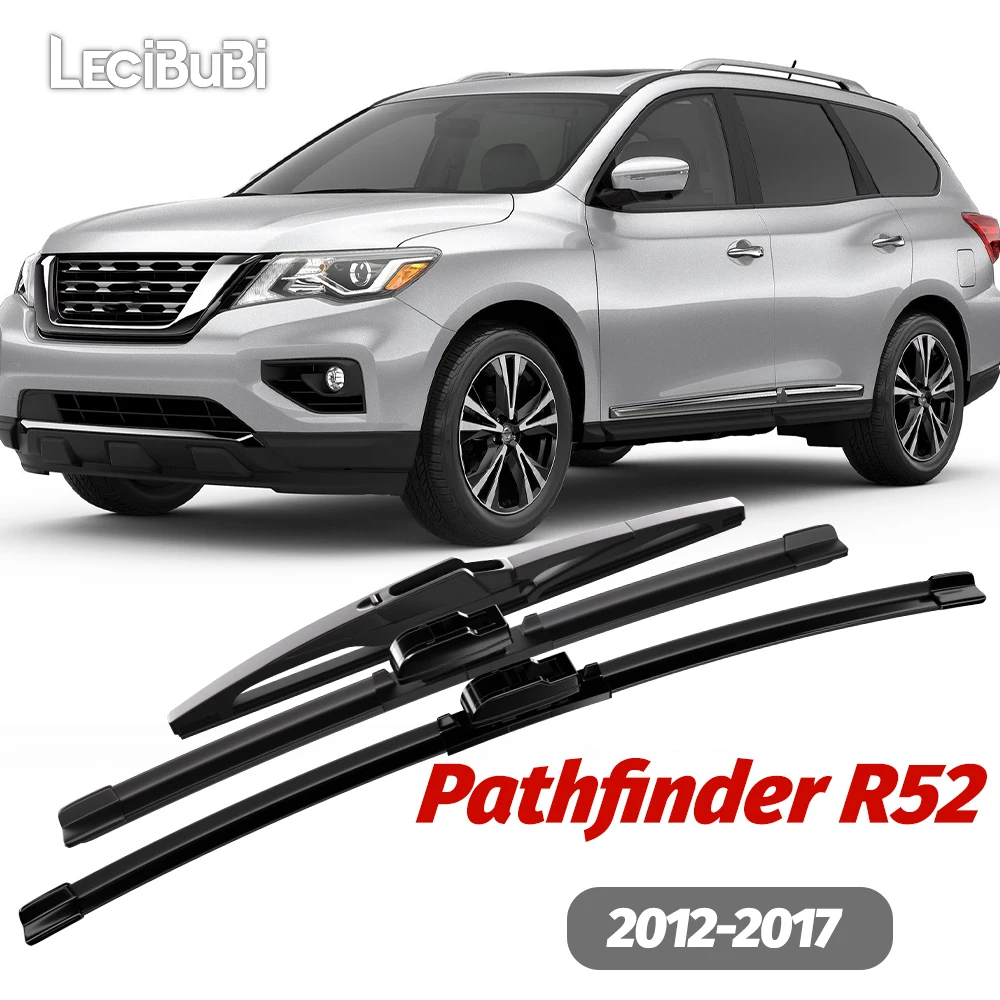

1set Front & Rear Windshield Wiper Blades Windscreen Wipers For Nissan Pathfinder R52 2012-2017 2013 2014 2015 2016 Accessories