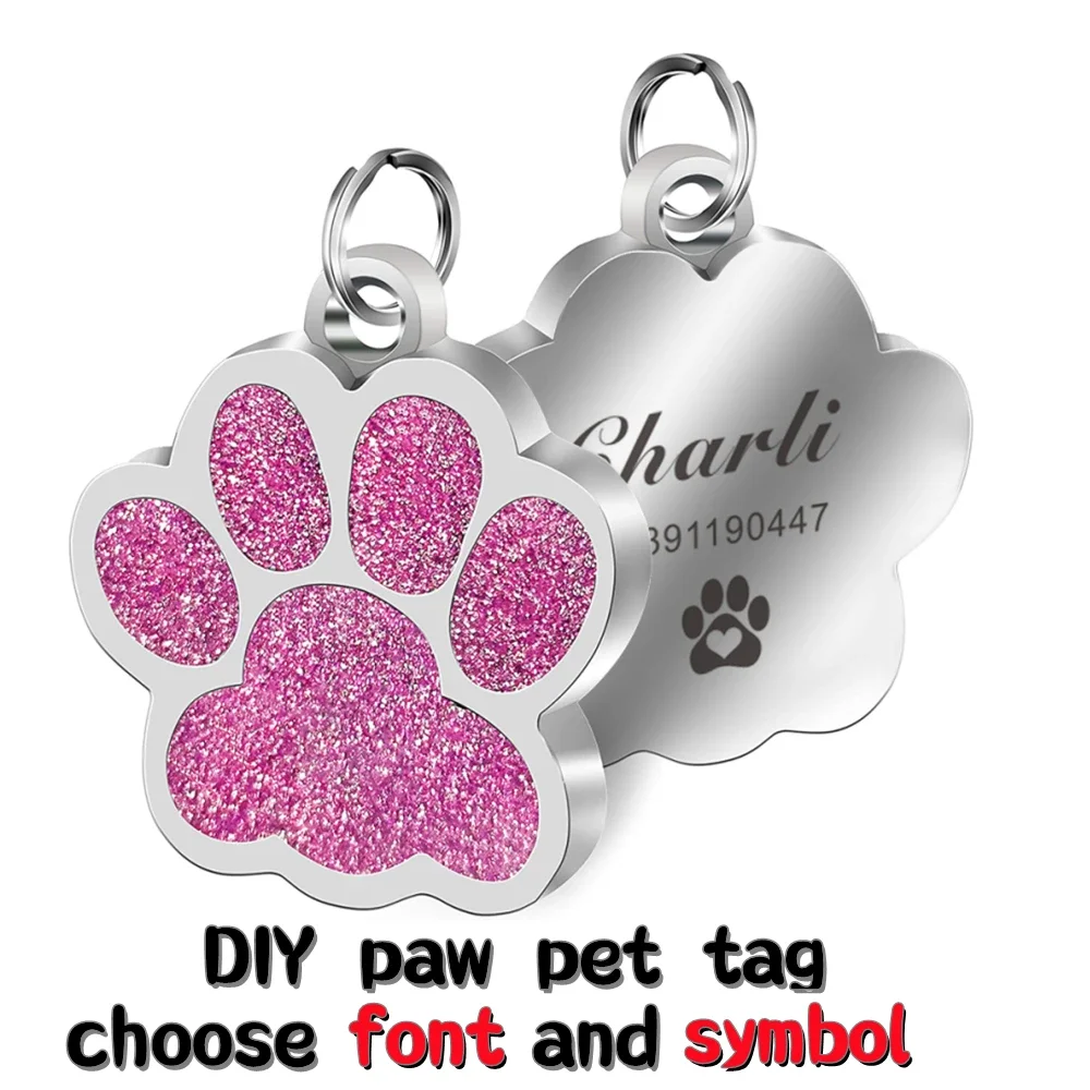 Personalized Pet Cat Name Tags Customized Dog ID Tag Collar DIY Nameplate Anti-lost Pendant Choose Font Symbol Dog Accessories