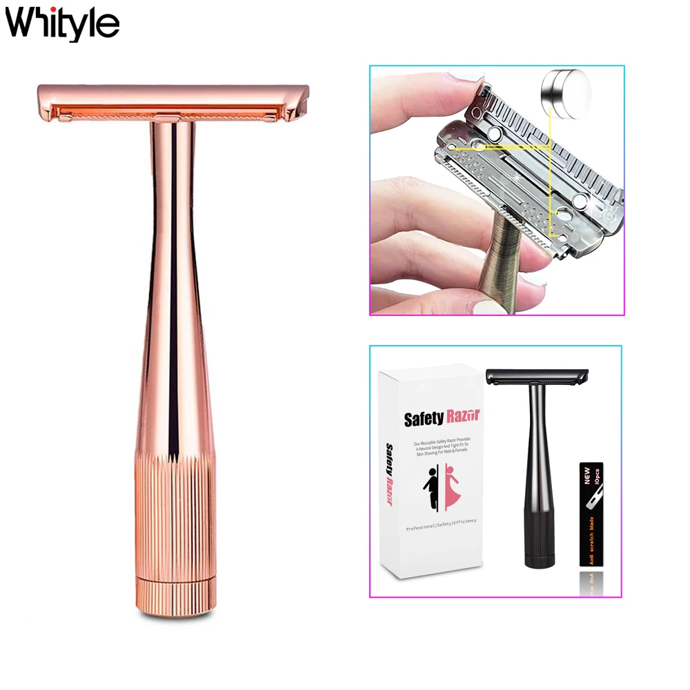 

Экологичная безопасная бритва Whityle16T для женщин с защитными лезвиями AC Guard, бритва для мужчин и женщин, однолезвийная бритва для тела