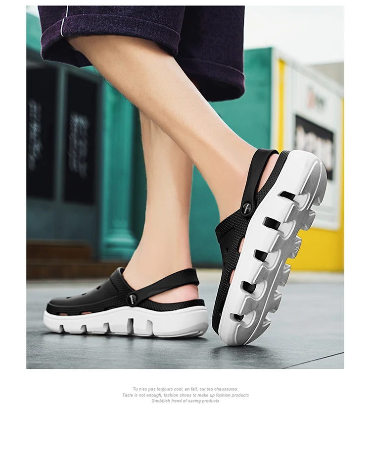 Men EVA Clogs Breathable Hole Sandals Lightweight Non‑Slip Soft Sole Summer Casual Slippers For Outdoor Street Beach Garden Shoe