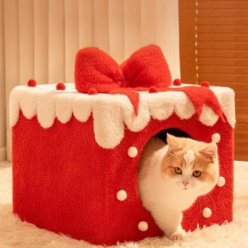 

Утепленный домик-палатка Cisas Gift Box для собак: уютное убежище для питомцев на зиму