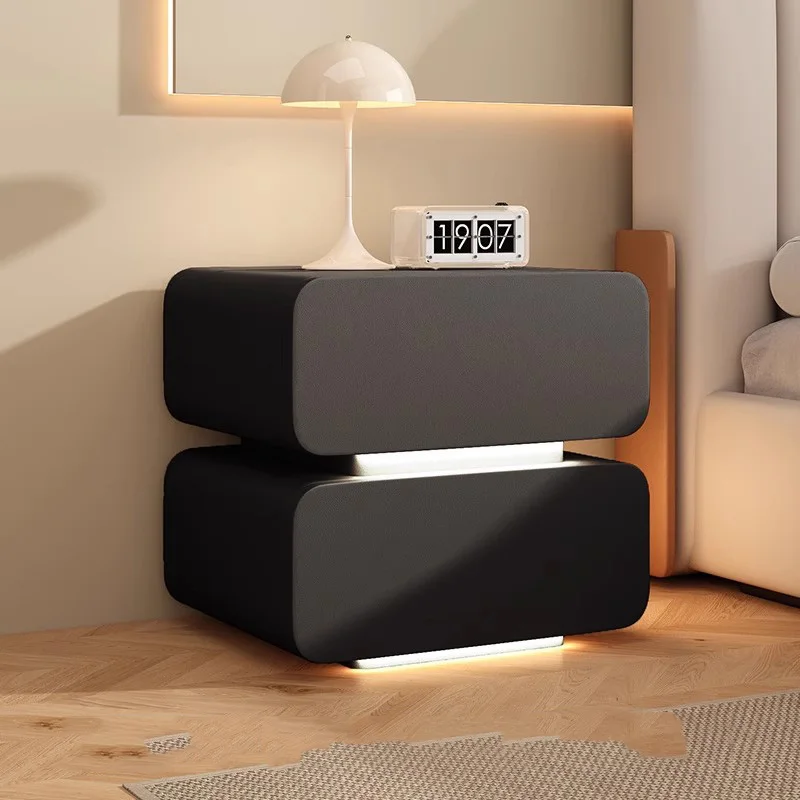 

Bedroom Cabinets Nightstand Mobile Living Room Luxury Bedside Table Storage Organizer Wood Mesitas De Noche Trendy Furniture