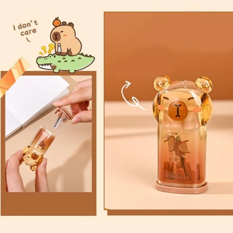1 Set Capybara Stationery Set Eraser Correction Tape Sharpener Class Reward Prizes Learning Gift Box for School