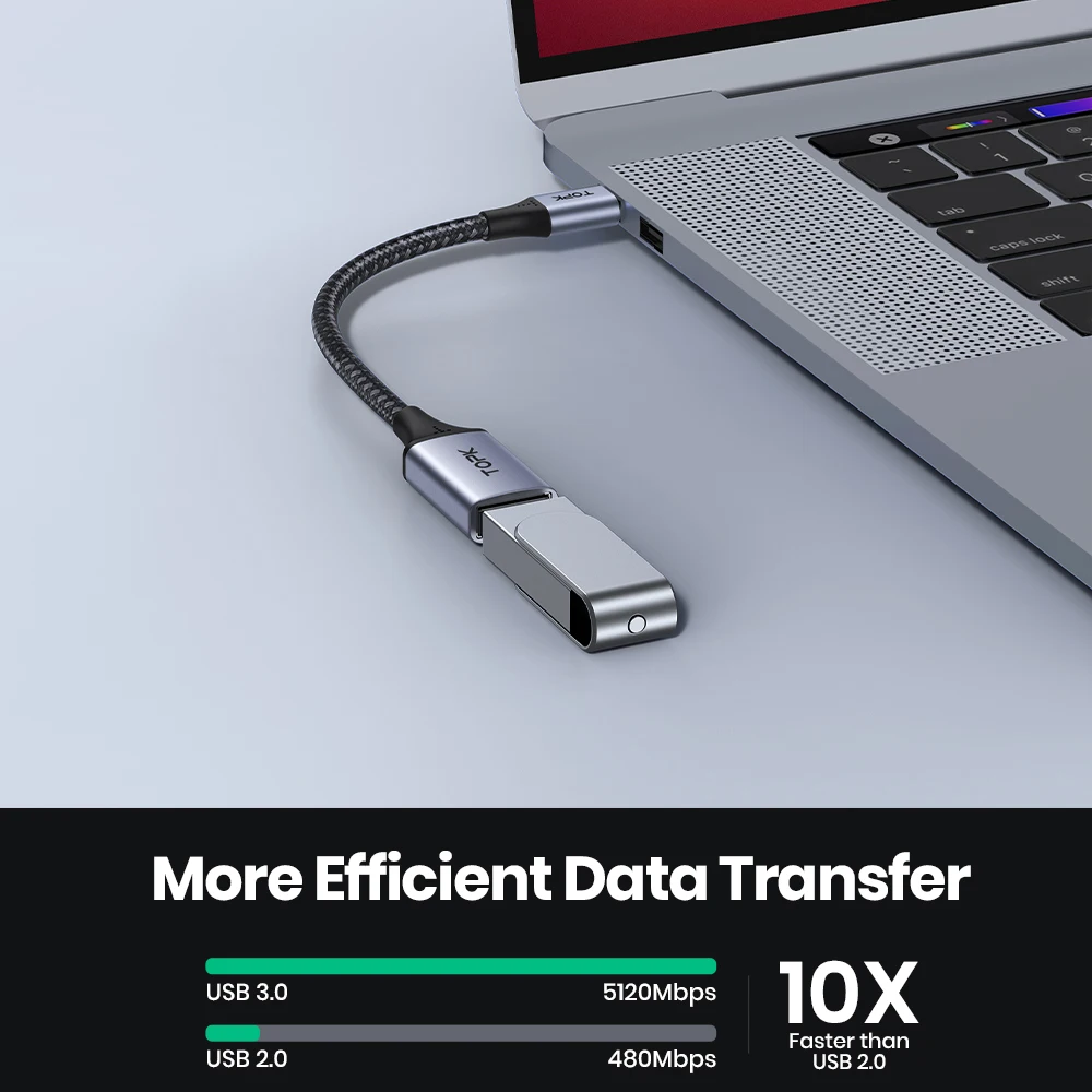 TOPK USB C to USB A Dapter OTG Cable Type C Male to USB 3.0 2.0 Female Cable for MacBook Pro Samsung Type C Adapter