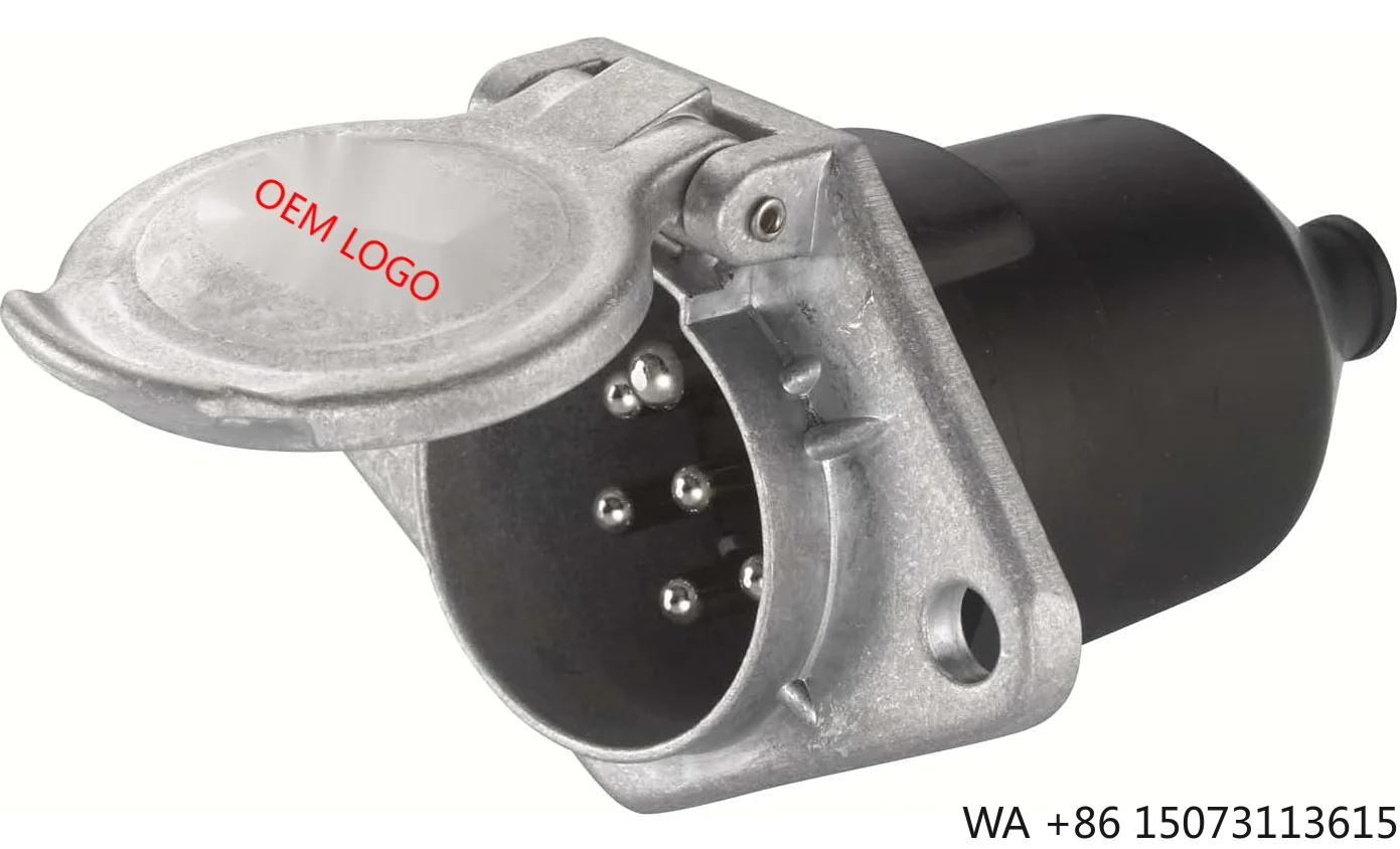 

24V 7-Pin Trailer Socket N Style Small Round Metal Connector for Truck Caravan