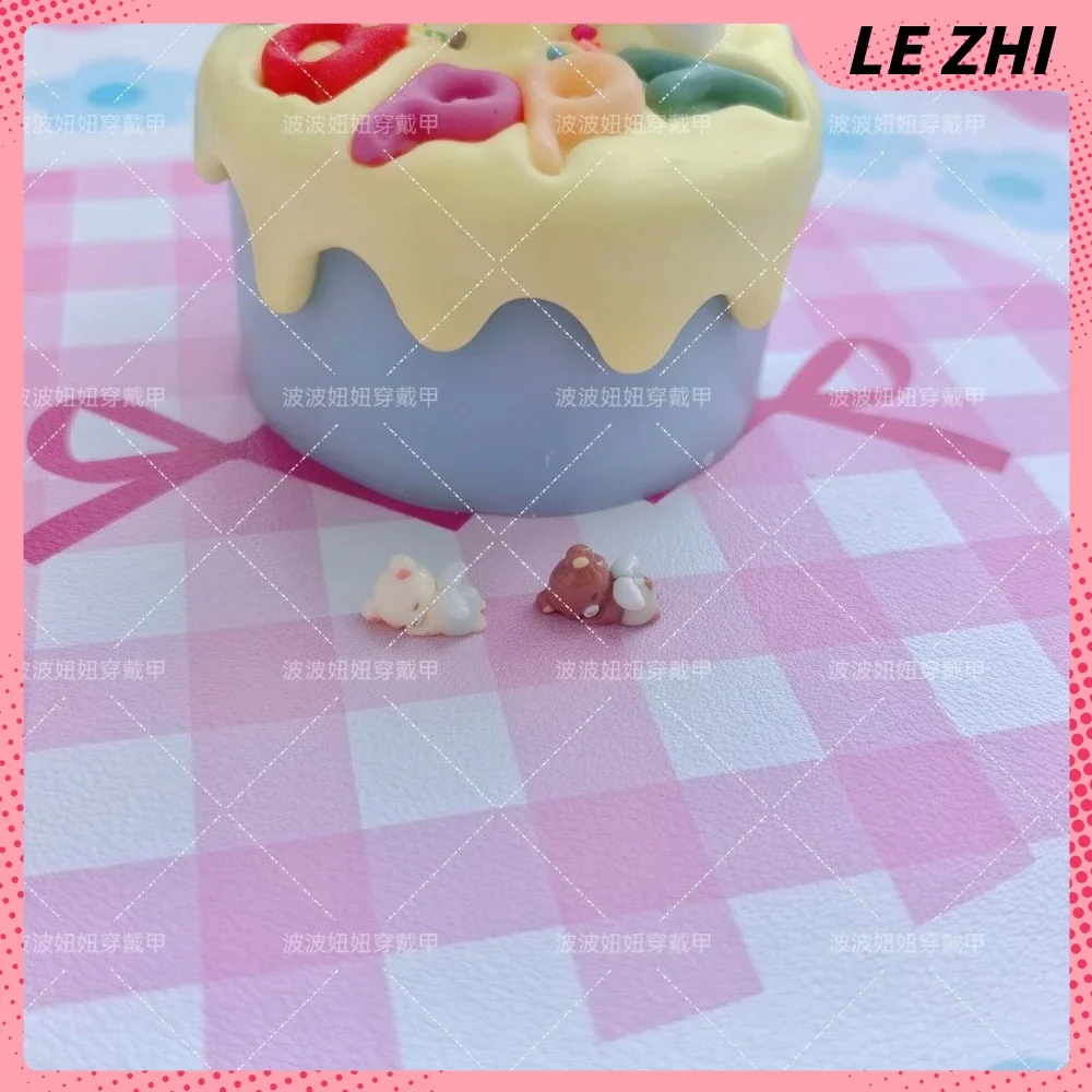 2Pcs Kawaii Cartoon Angel Wings Rilakkuma Nail Art Accessories Cute Beige Brown Diy Manicure Sticker Supplies Birthday Gifts