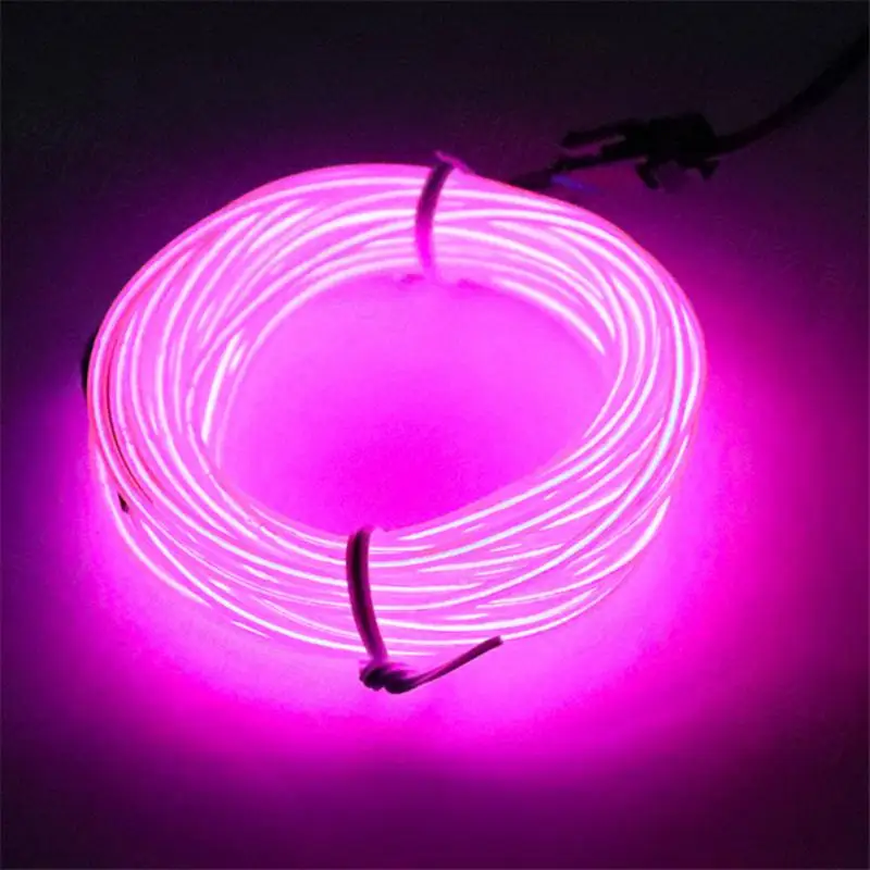 Può essere tagliato liberamente Glow El Wire Accessori per auto Decorazione El Linea di luce fredda Cavo al neon Interni auto 3v Flessibile di alta