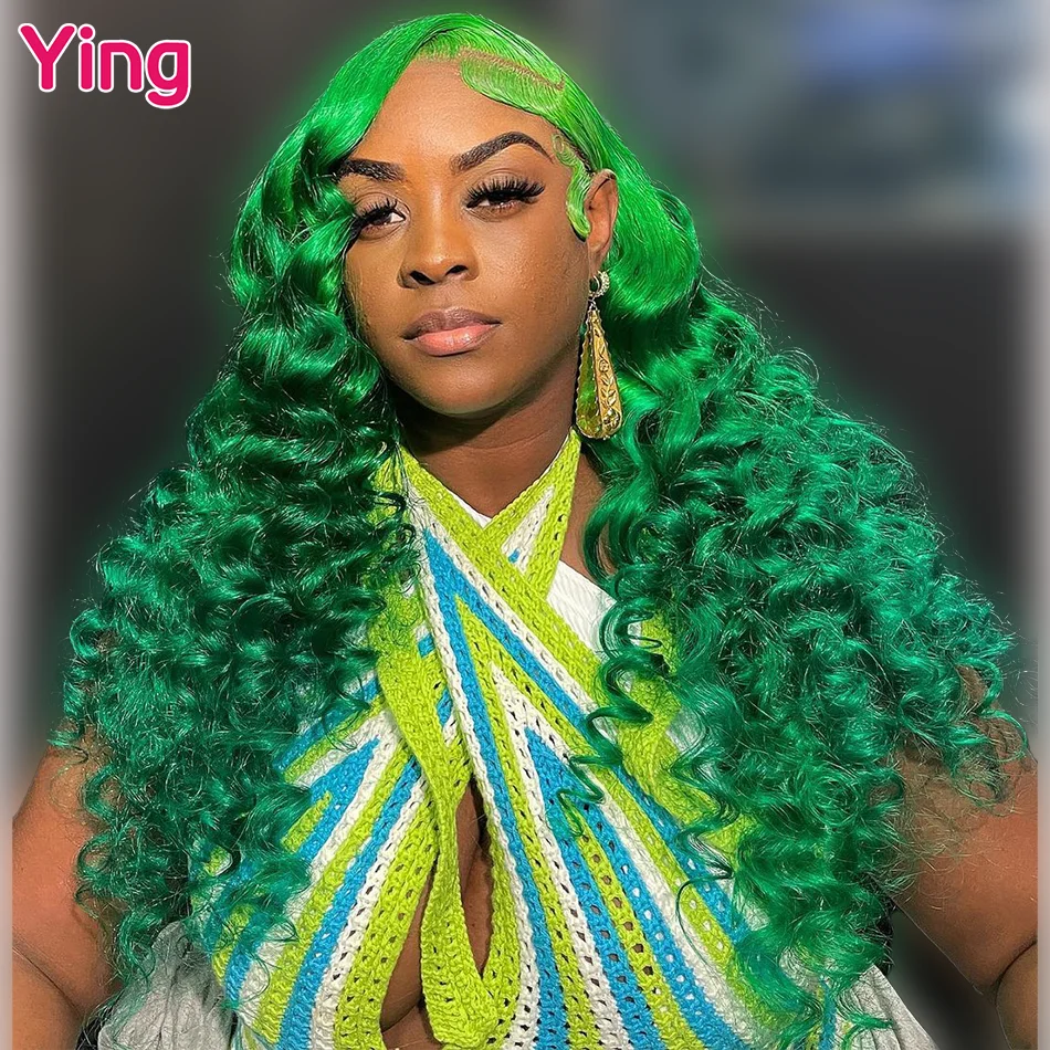 

Green Colored 12A Loose Deep 13x6 Transparent Lace Front Wig 5x5 Lace Closure Wigs Human Hair Pre Plucked 13x4 Lace Front Wig