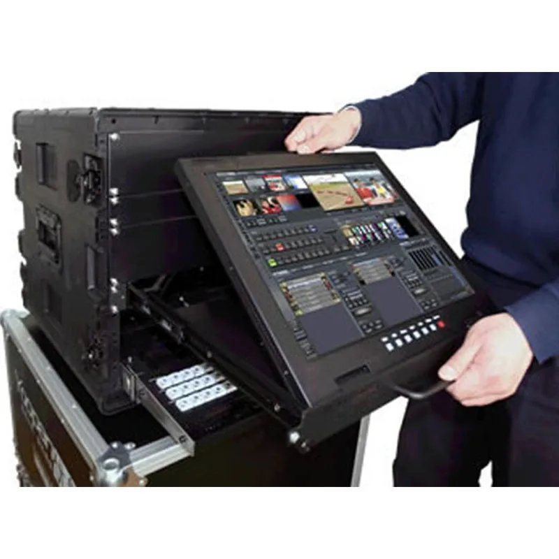 

2026 17-дюймовый или 19-дюймовый сенсорный складной ЖК-дисплей с выдвижным корпусом для монтажа в стойку высотой 1U