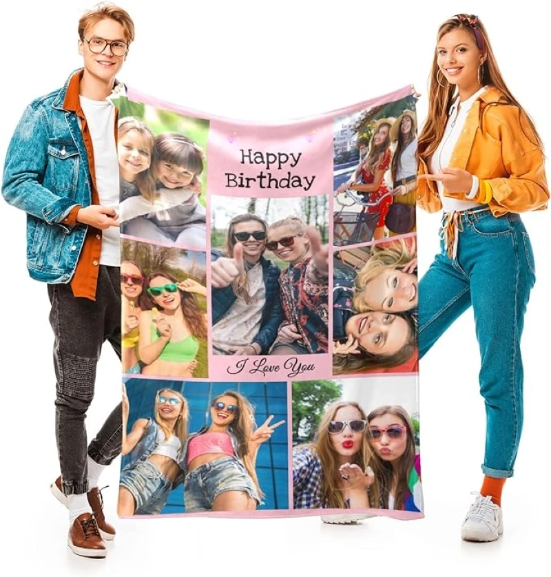 Custom Blanket With Photo Text Personalized Blanket Custom Gift Blanket Soft For Family Friends Father Mother Birthday Wedding