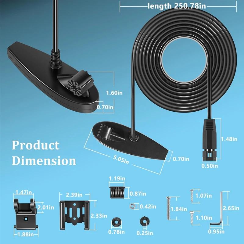 710226-1 XNT 9 DI T Transom Transducer 20 Feet for Humminbird Helix/PiranhaMAX/Legacy Down Imaging models with Dual Beam Sonar