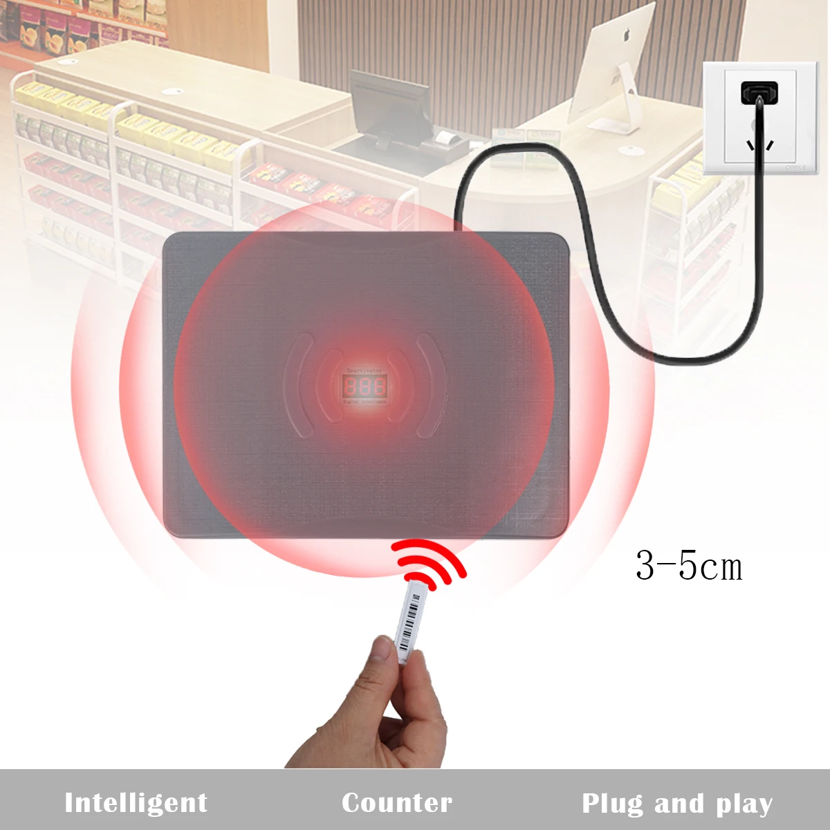 DR Label Deactivator With Sound Light Alarm For AM58 Khz Security Checkpoint System  EAS Retail Anti-Theft Equipment  110V-240V