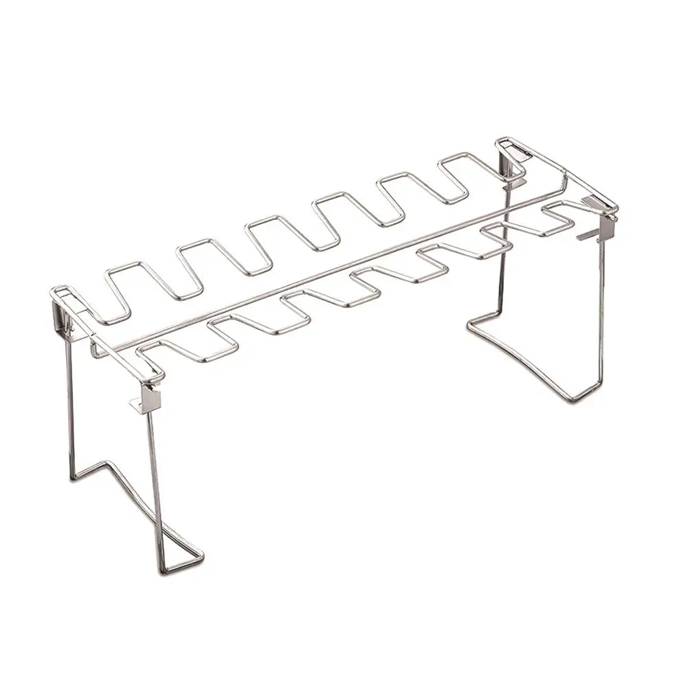 Stainless Steel Chicken Leg Wing Rack Chicken Leg Grill BBQ Chicken Wing Rack Vertical Grill Chicken Drumstick Rack for Smoker