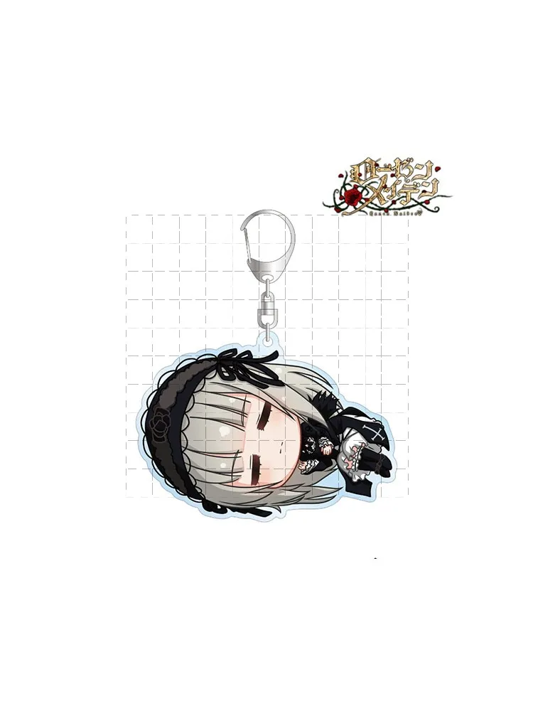 Game Keychain Doll Anime Shin ku kirakishou Hinaichigo Suiseiseki Acrylic Keyring Pendant for Gift