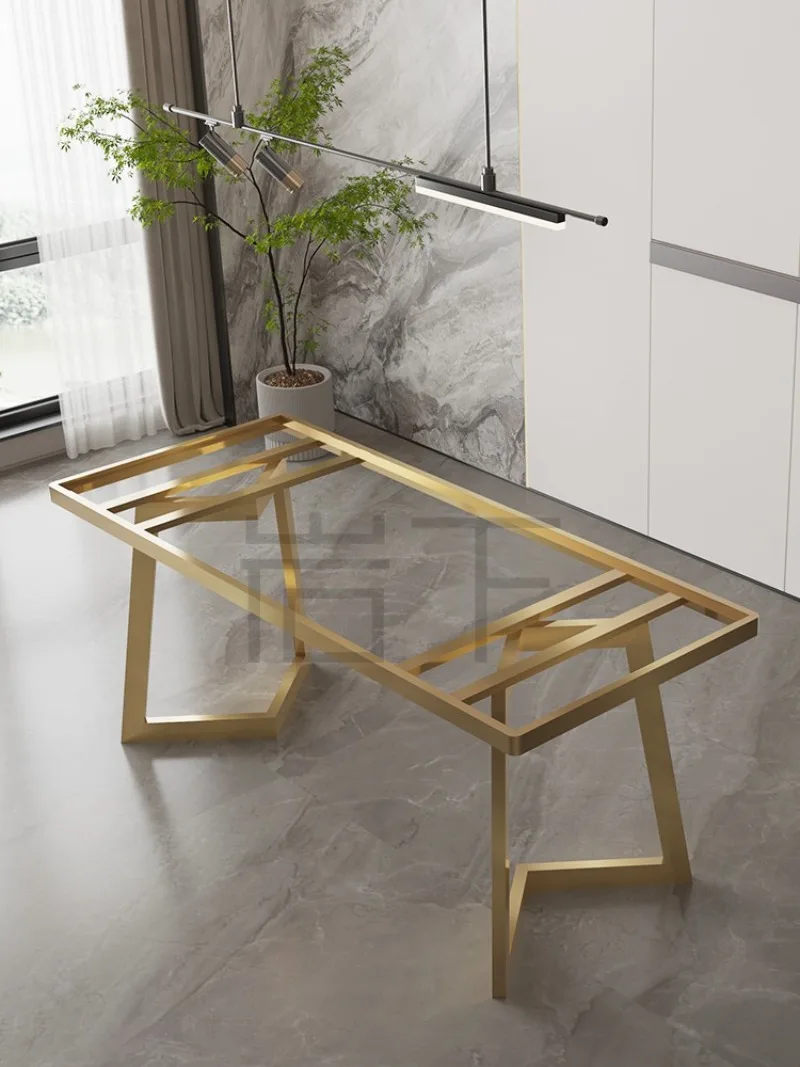 Customized tiles embedded table feet light luxury rock slab  legs bracket marble metal dining  feet small coffee table