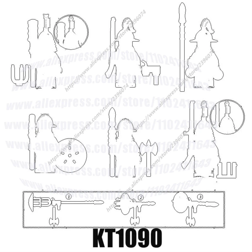 

Medieval Movie Knights Action Figures Building Blocks KT1090 XP666 XP667 XP668 XP669 XP670 XP671 DIY Toys