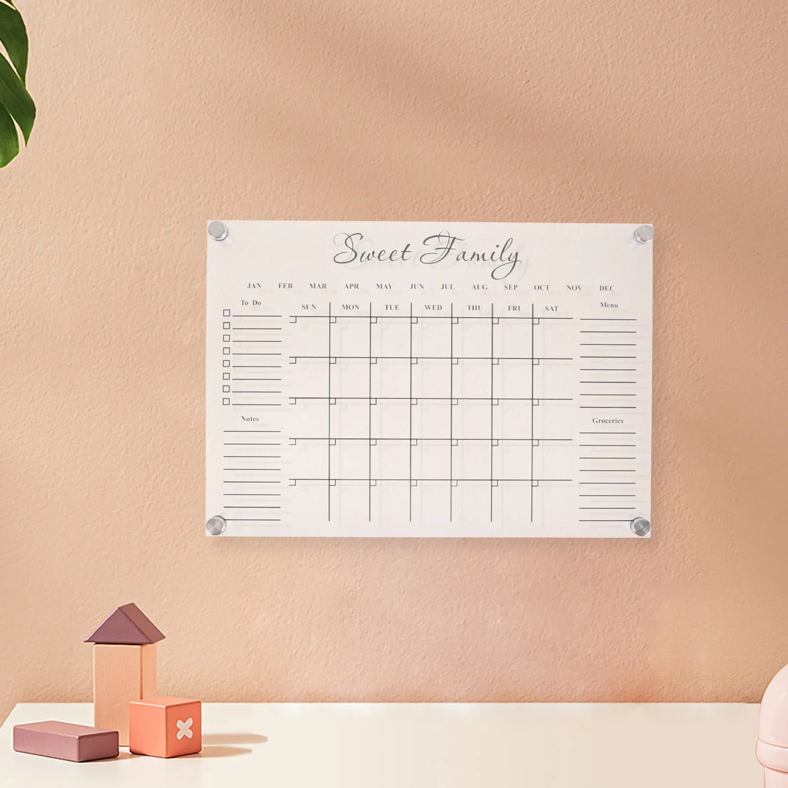 مجموعة واحدة من لوحة ملاحظات أكريليك شفافة مزخرفة أنيقة ومتعددة المدارس والمقهى والمكتب تستخدم تصميمًا بسيطًا وسخيًا