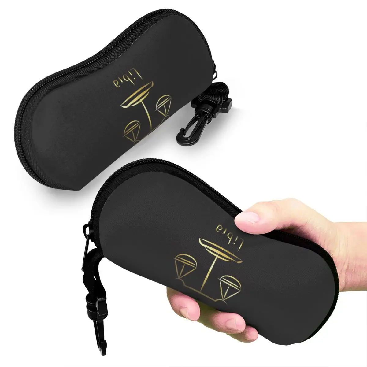 

Gold Scales Of Justice Law Logo Lawyer Legal Party Shell Glasses Case Protective Sunglasses Box Women Men Soft Eyeglass Bag