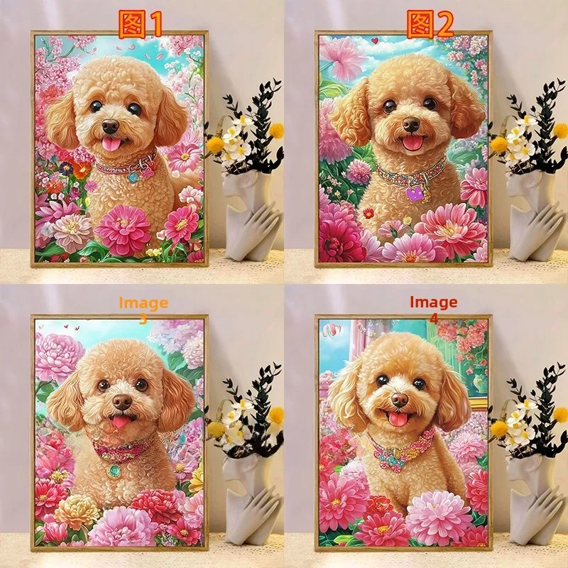 

Simple Cross Stitch Diamond Painting Embroidery Teddy Dog New Beginner Friendly 2025 New Model Easy to e Gift Kit