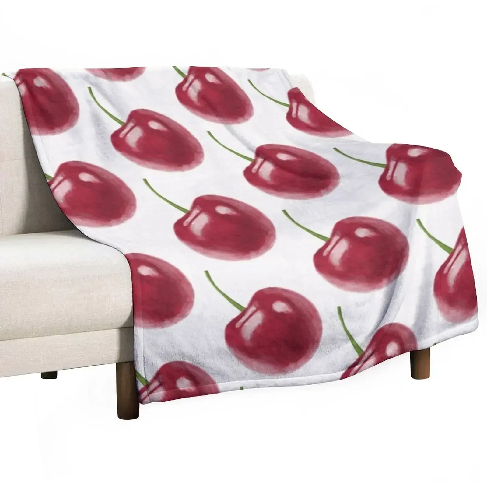 

Cherry Throw Blanket Heavy Decorative Sofas Soft Plaid Extra Large Throw Blankets