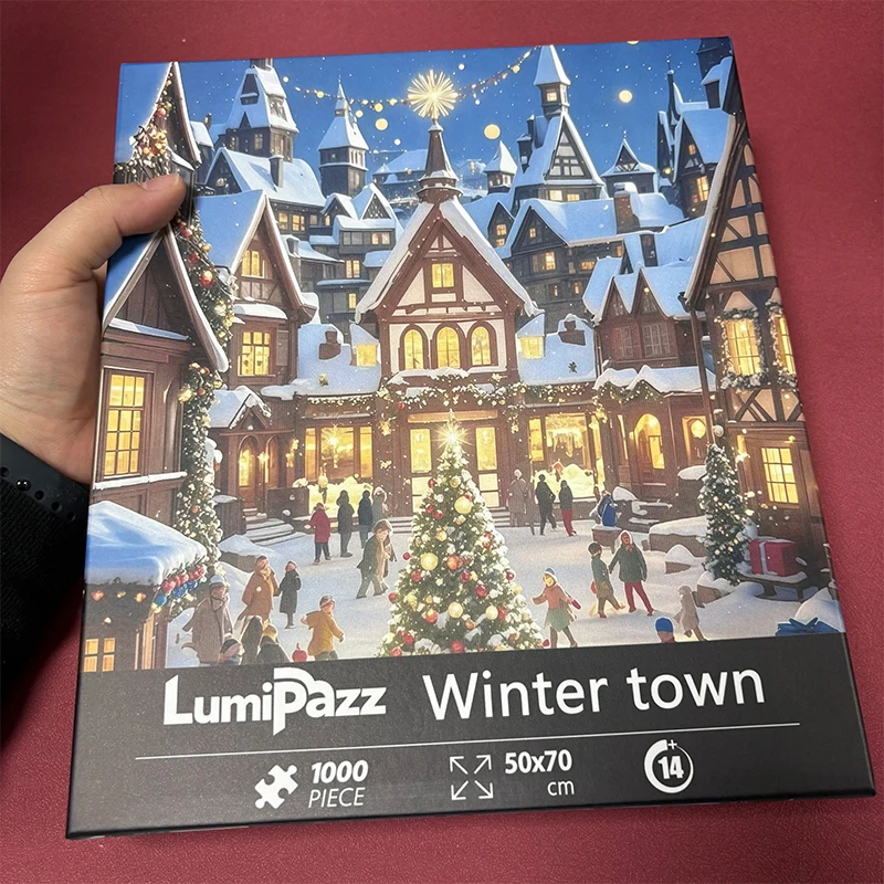 Christmas Village 1000 Piece Jigsaw Puzzle for Adults: Premium White Cardboard, Large 70x50 cm (27.5x19.7 in)Landscape  Puzzle