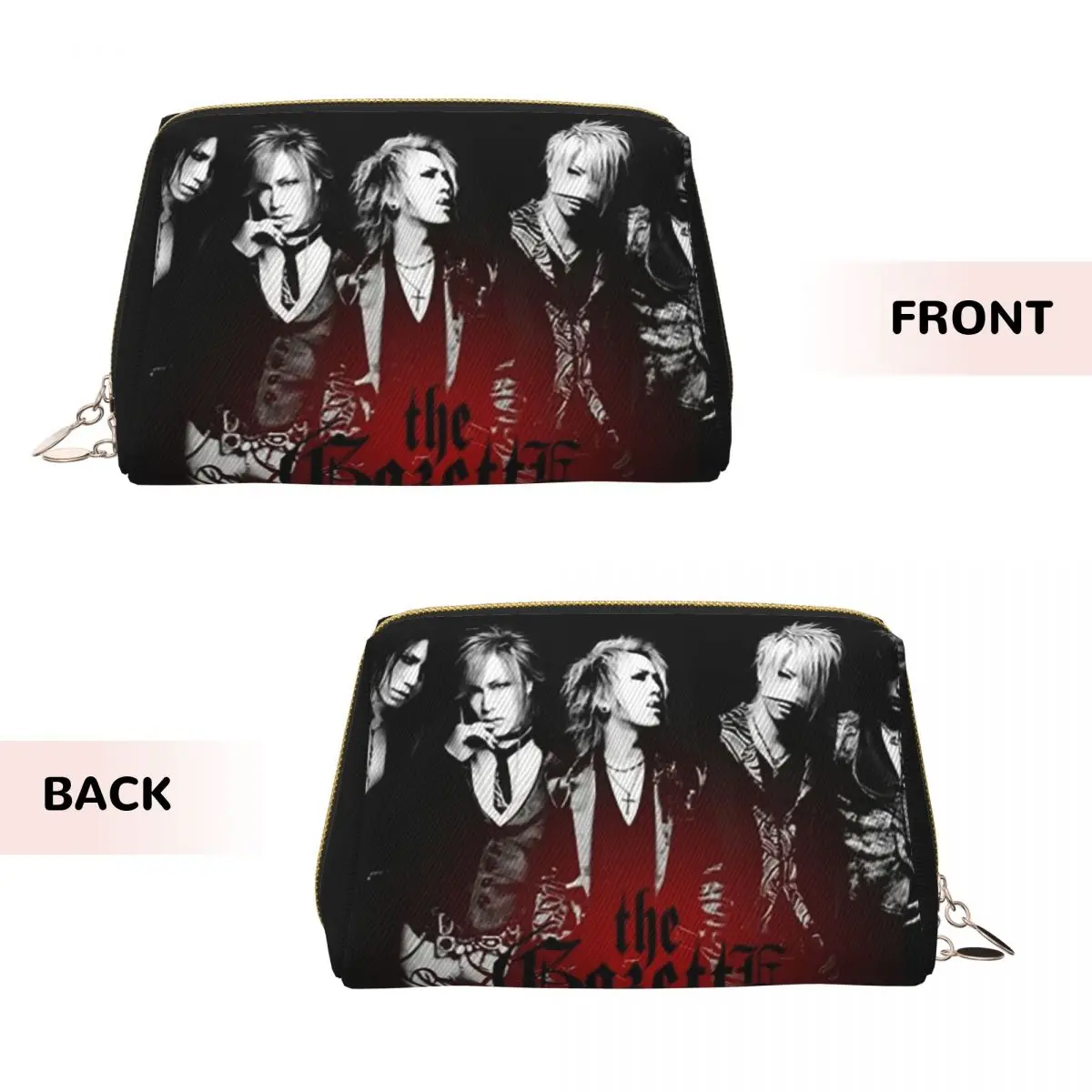 Japan Rock The Gazette Band Women Cosmetic Bags Travel Makeup Organizer Pouch Toiletry Storage Dopp Kit Box