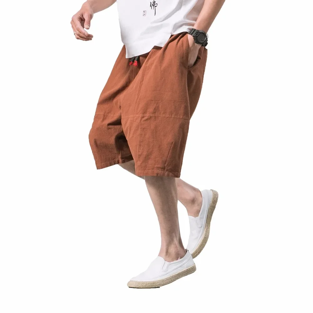 Men Baggy Cross-Pants Male Elastic Waist Calf Length Harem Pants Army Trousers Men Casual Hip Hop Big Crotc Bloomers Pants