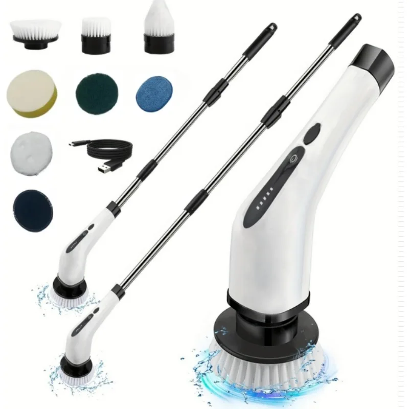 Electric Cleaning Brush Cordless Handheld Shower Scrubber Spin Cleaner Multifunctional Cleaner with 9PCS Heads Bathroom Kitchen