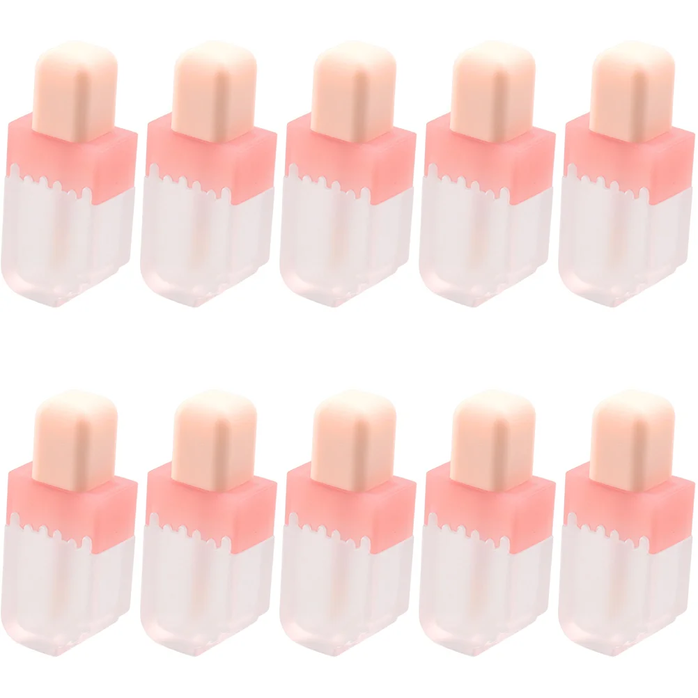 

10Pcs Clear Lip Gloss Containers Sturdy ABS Material Round Lip Oil Bottle Portable Makeup Supply for Lipstick Samples Storage