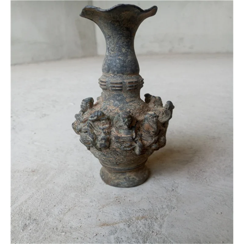 

Bronze unearthed from antiques collection of eight immortals vase sculpture decoration collection of zhenzhai decoration