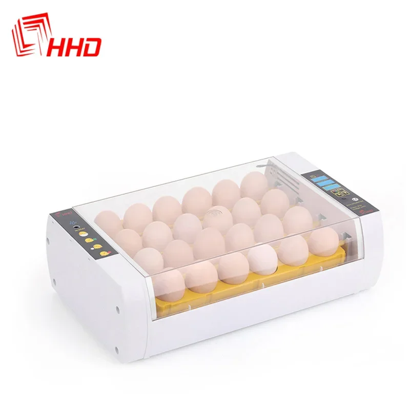 HHD Hot Sale 2 Fans Design Automatic Smart Love Birds Mini Controller Chicken Bird Egg Incubator YZ-24A