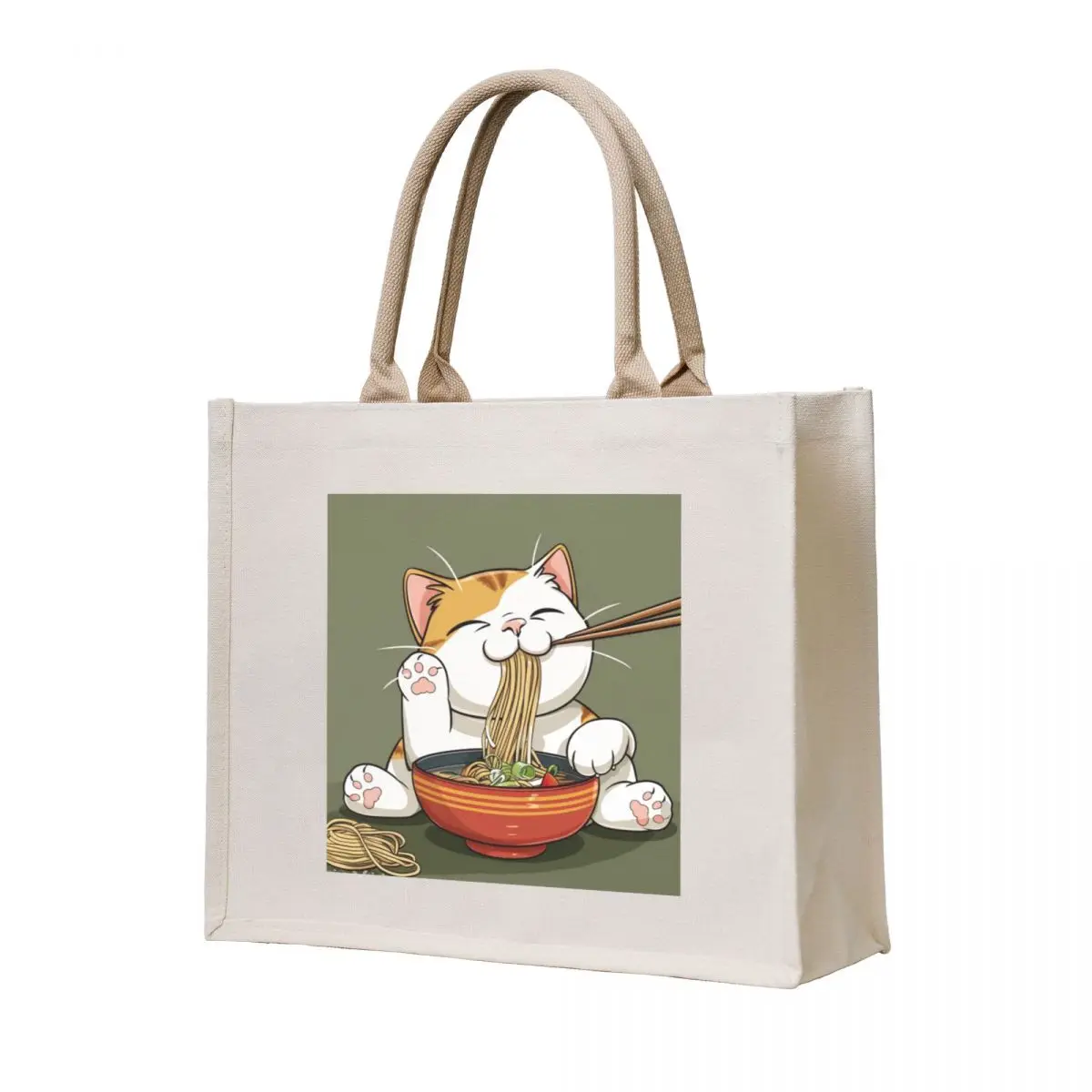 

Cat ramen Tote Bag university shopper bag tote bag men shopping trolley