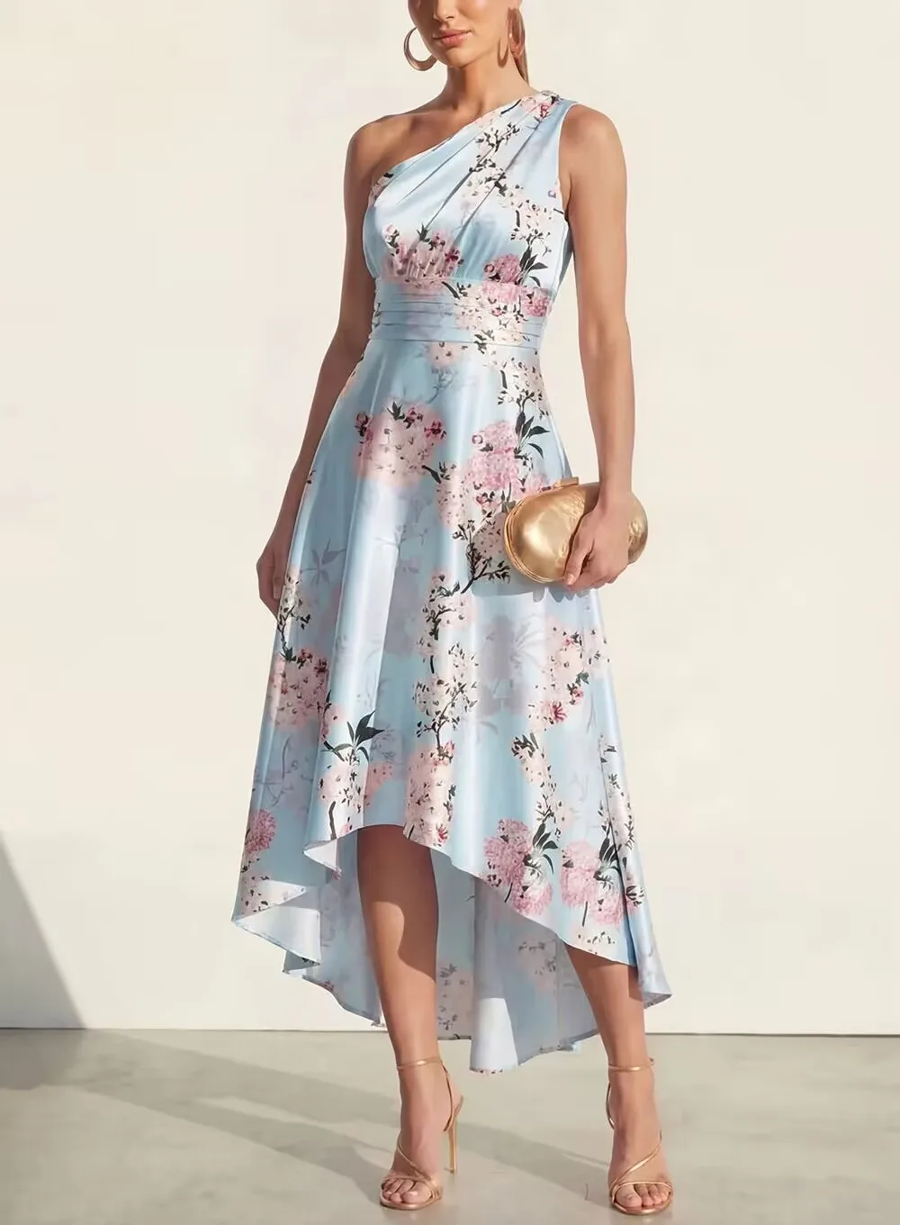 Customized Ankle Length Flowers Sleeveless One Shoulder Zipper Women's Formal Evening Gowns Serene Hill Dresses ايلي صعب Robe