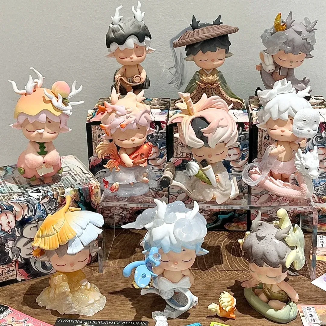 Heyone MIMI-caja ciega de la serie The Poetry of Time en las cuatro estaciones, modelo coleccionable de estilo nacional, muñeca, decoración de dibujos animados, juguetes, regalos