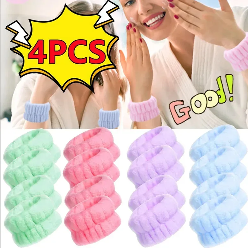 1/6PCS Reusable Wrist Washing Belt Soft Microfiber Towel Wristbands Washing Face Water Absorption Prevent Wetness Wrist Washband