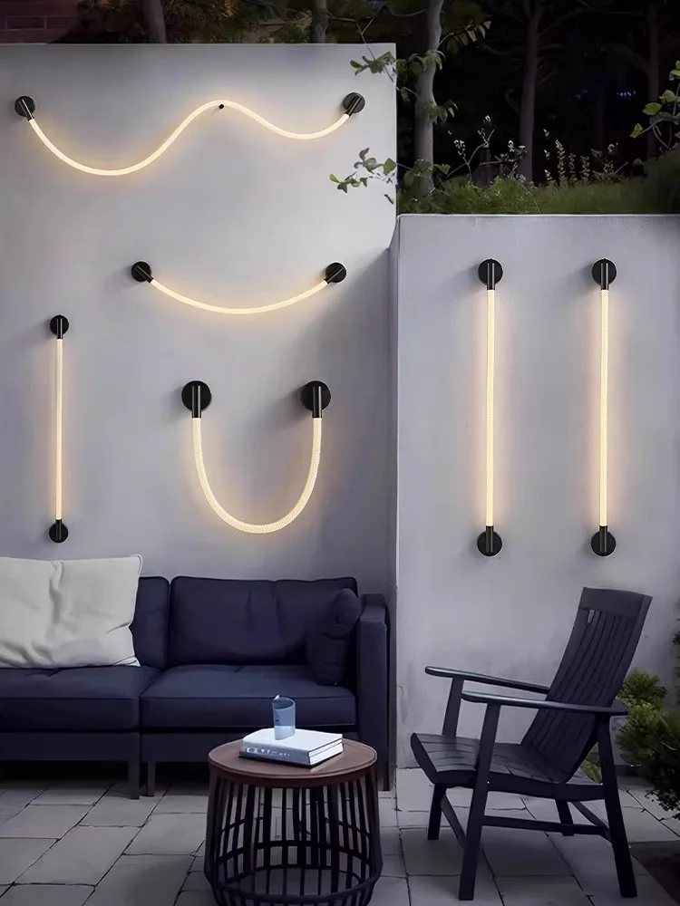 

Outdoor Waterproof Wall Lamp Flexible Fabric Rope Dimmable LED Wall Light Wall Sconce Wall Decor Arandela Externa For Corridor