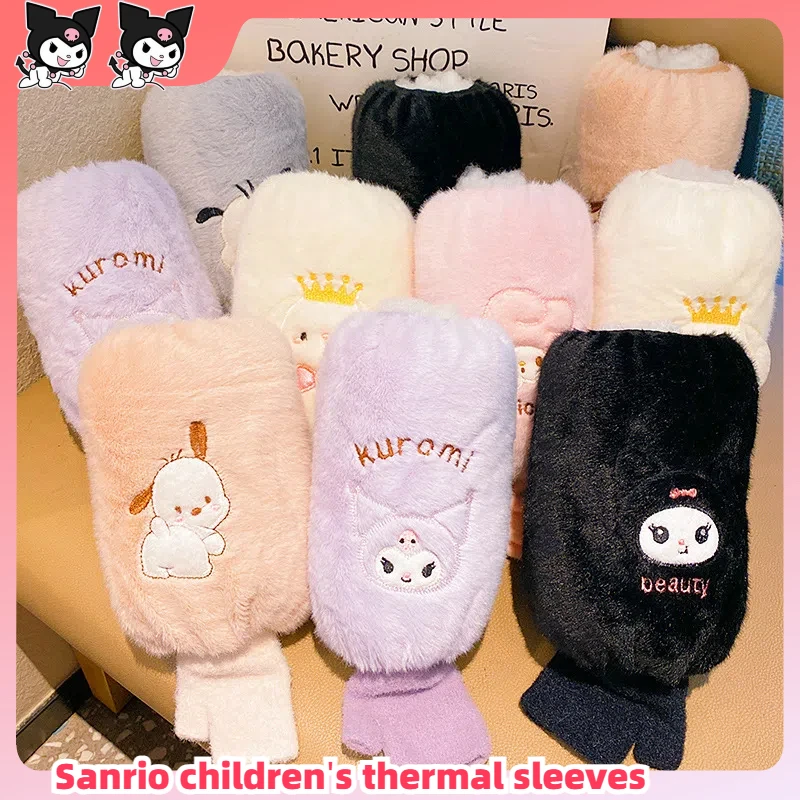 Sanrio Kuromi Baby Mangas antiincrustantes y resistentes a las manchas Mangas para niños de otoño e invierno Protectores de fundas para niños