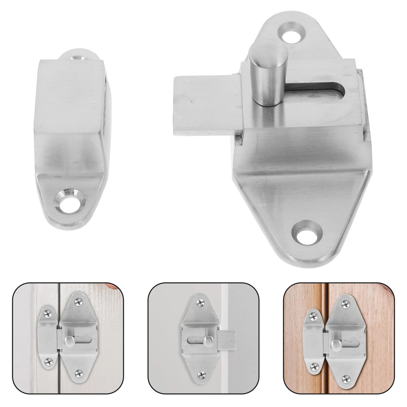 

304 Stainless Steel Slide Latch Door Lock Heavy Duty Security Bolt for Bathroom Garage Door Safety Lock Sliding Barrel Bolt