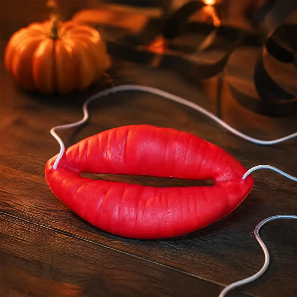 Soft Rubber Lip Decor Funny Lip Prop Funny Lip Face Masque Big Sausage Mouth Cosplay Prop Novelty Prank Lips Gag for Halloween