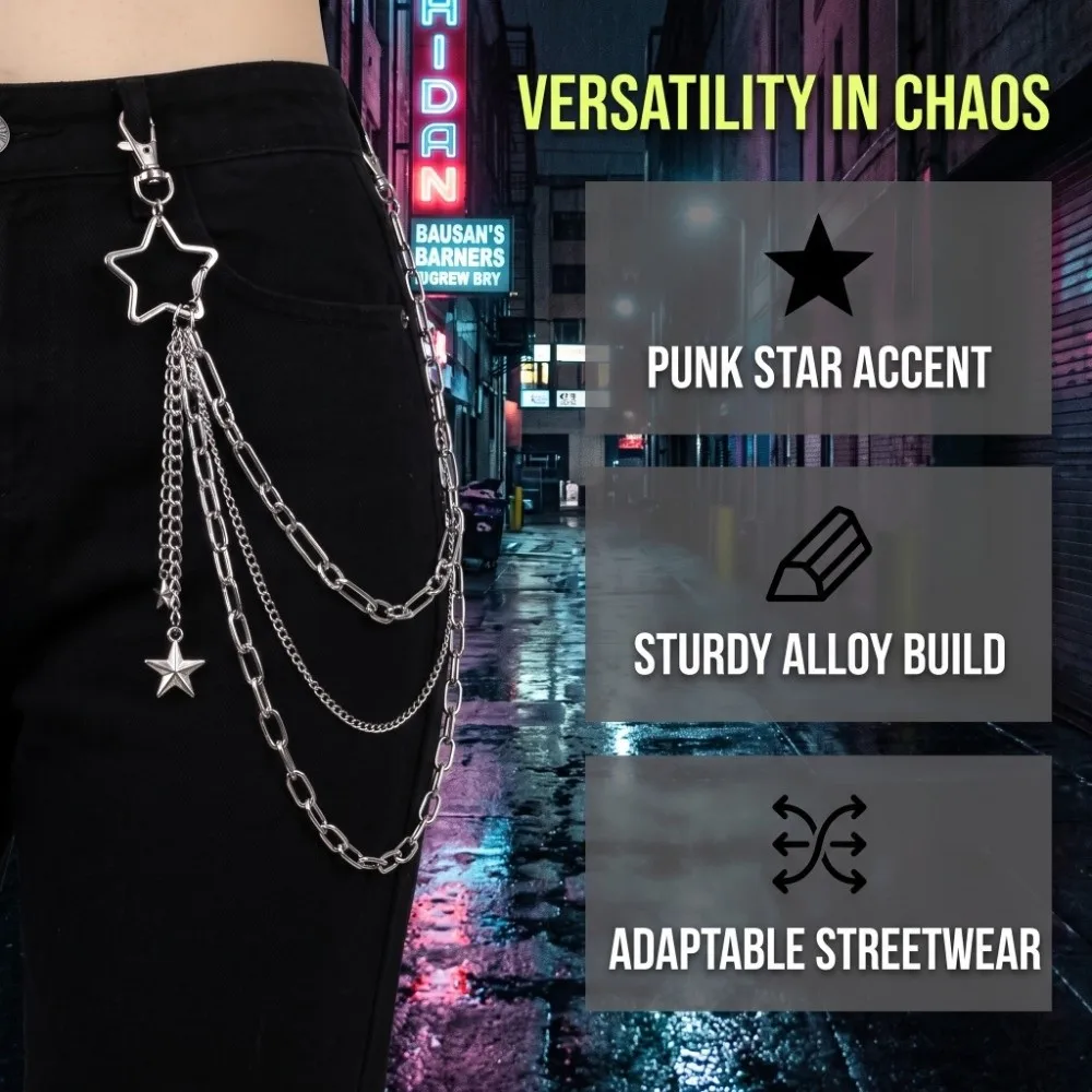 Fashion Multi-Layer Pants Chain Y2K Secure Fastening Hip Jewelry Punk Creative Bag Chain Hip Hop Style