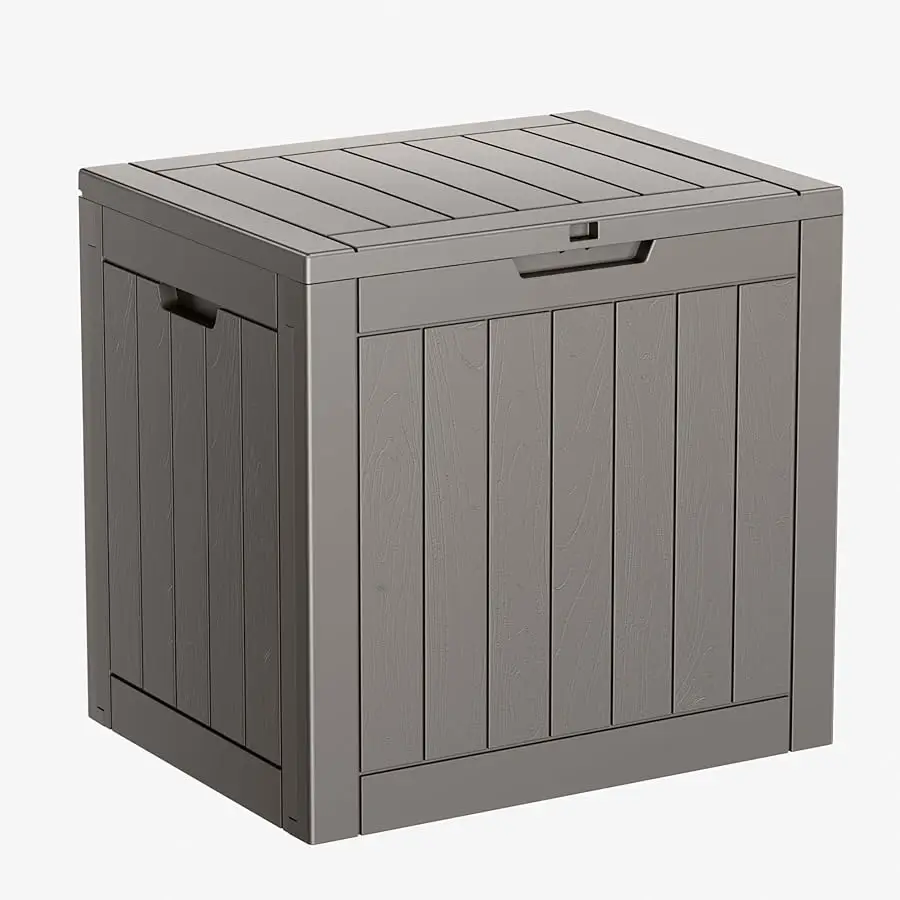 

31 Gallon Resin Deck Box, Lockable Patio Outdoor Storage Box for Furniture, Garden Tools and Tools Storage, Waterproof Outside S