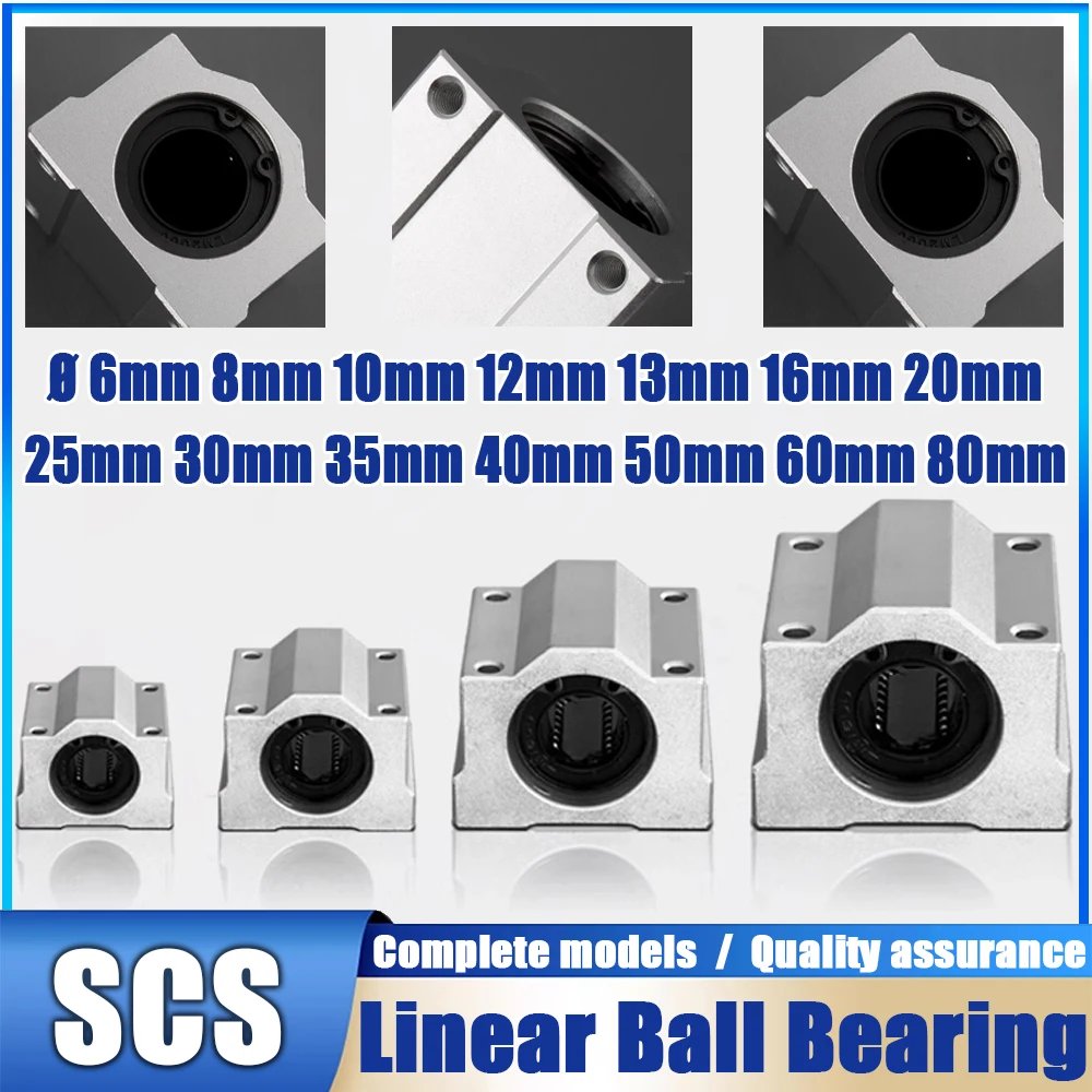 

Linear Rail CNC Router Parts Diameter 6mm ~ 60mm SCS6UU SCS8UU SCS10UU SCS12UU - SCS60UU Linear Ball Bearing Block Bush, Pillow