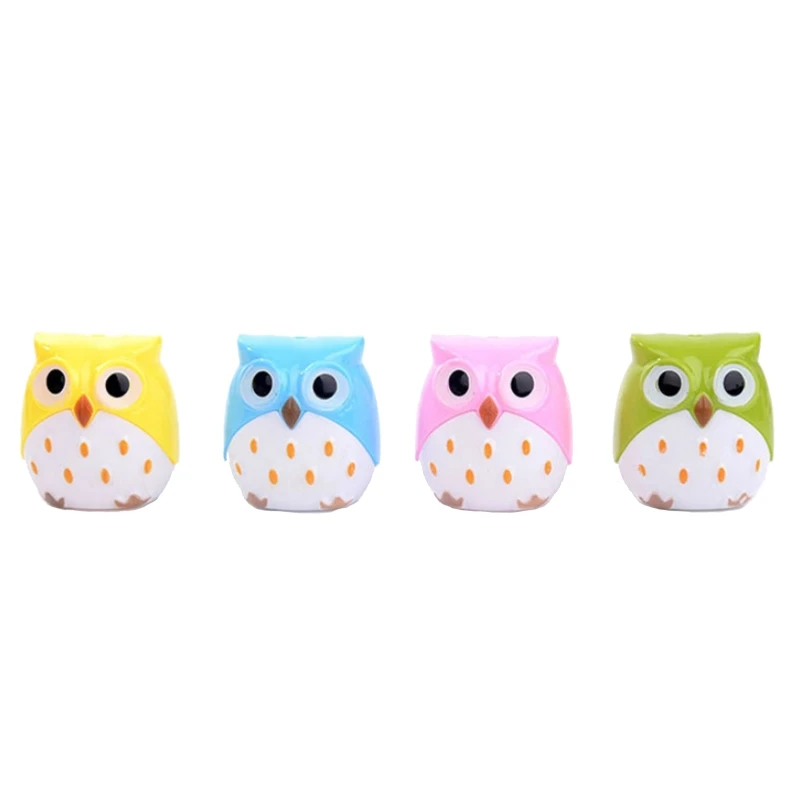 Lovely Double Hole Pencil Sharpener Manual Owl Shaped Student Prize Child Reward Present Office School Home Stationery