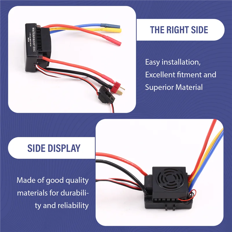 أفضل العروض محرك بدون فرشاة 3650 مقاوم للماء مع مجموعة 60A ESC لقطع غيار شاحنات السيارات RC 1/10