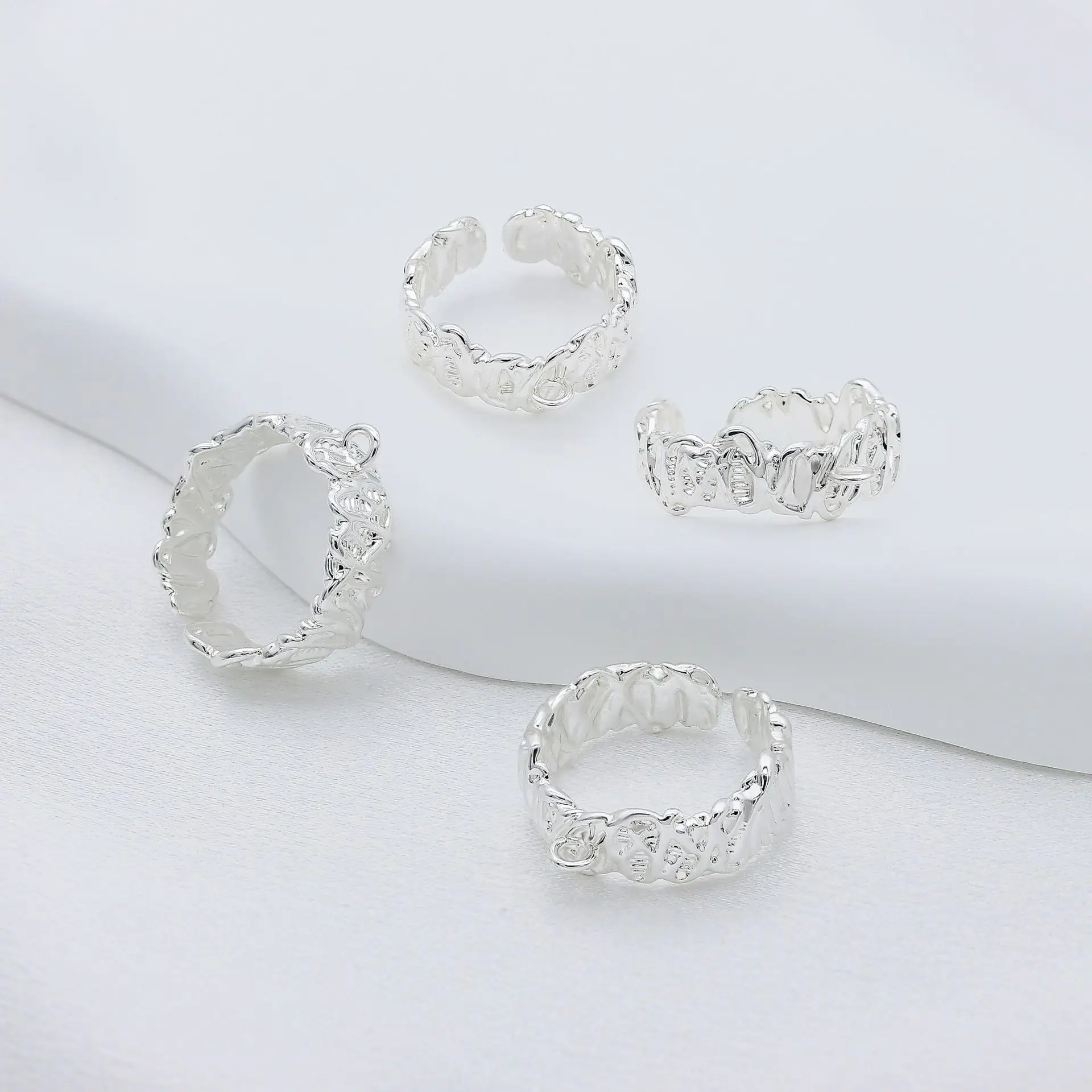 2 Stück/Set 18K Vergoldeter Unregelmäßiger Offener Splitring für Handgefertigte DIY-Ringe, Schmuckherstellung, Zubehör und Bastelbedarf – Detail 5