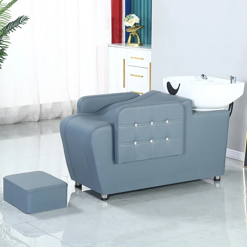 

minimalistic Hair Washing Bed Therapy Comfort Head Spa Water Circulation Shampoo Chair Salon Behandelstoel Salon Furniture